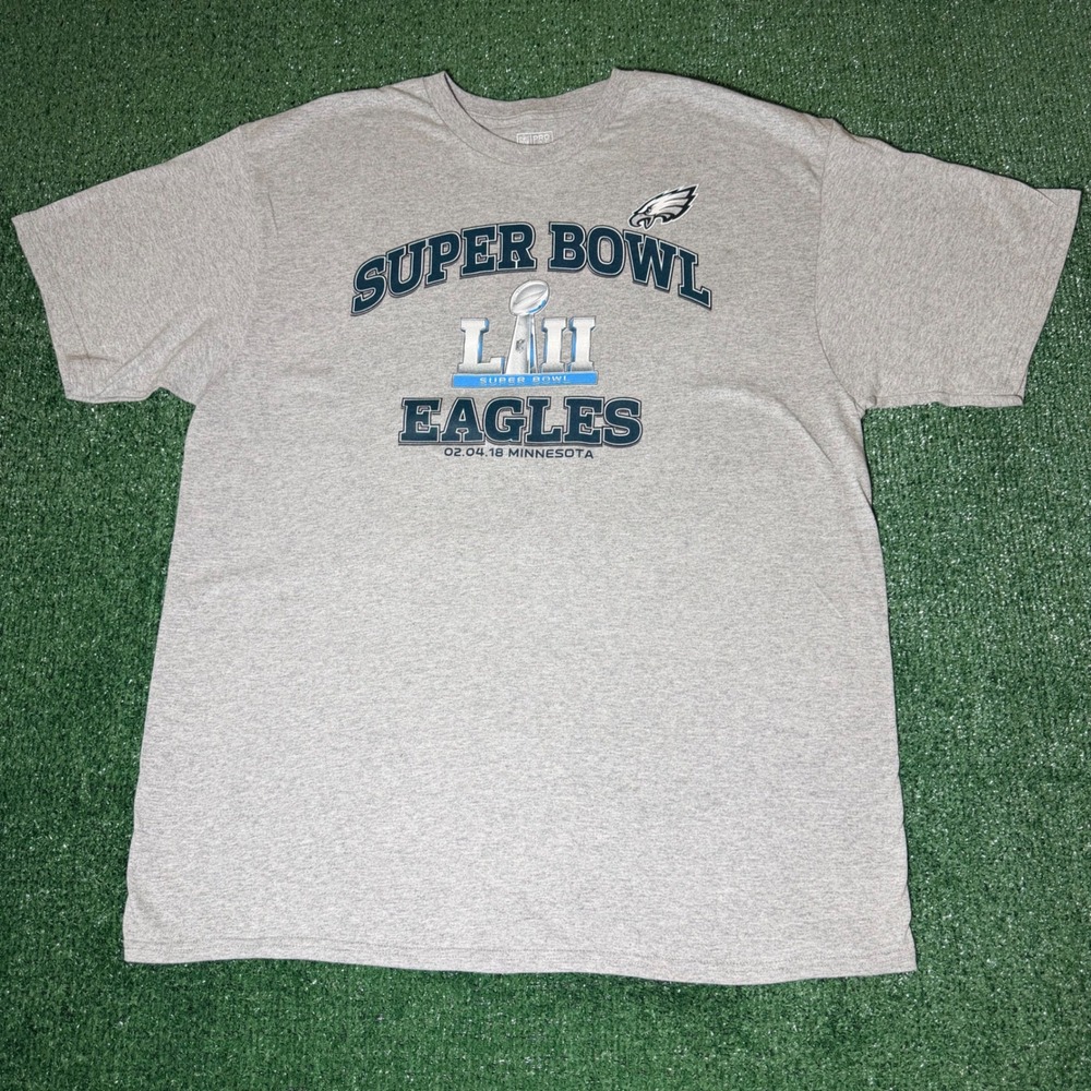 NFL Pro Line Philadelphia Eagles Super Bowl LII T-Shirt Mens 2XL Gray 02.04.18